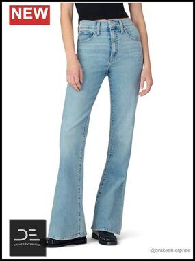 High Rise Flared Jeans Petite Super Stretch Denim